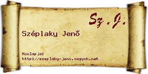Széplaky Jenő névjegykártya
