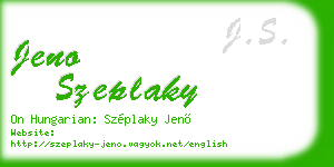 jeno szeplaky business card